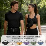 LAIMEIWEE Fanny Pack for Women & Men, Water-Resistant Crossbody Belt Bag with Adjustable Strap, Small Waist Pack for Travel, Running, Hiking & Workout